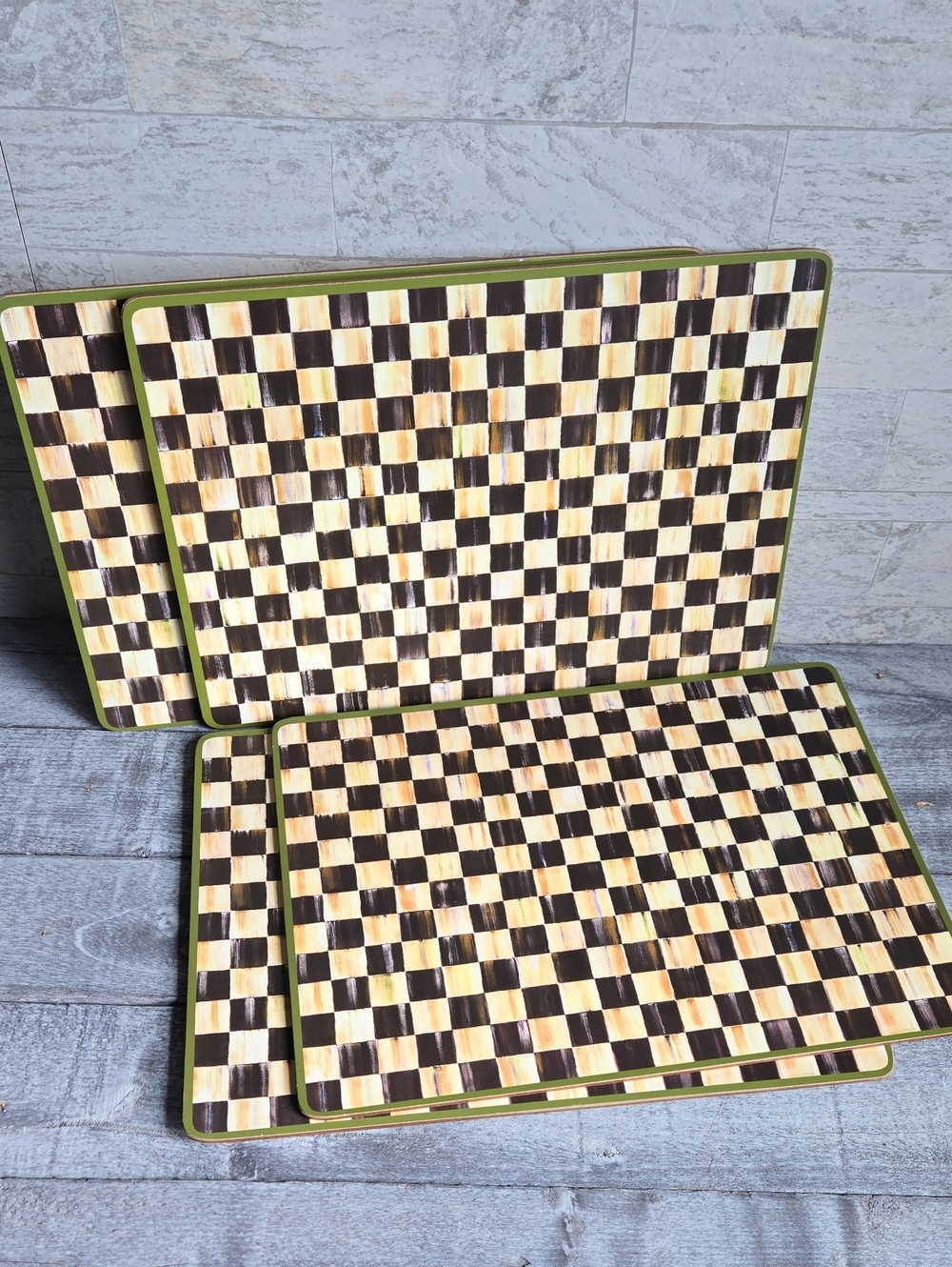 MacKenzie-Childs Courtly Check Cork-Back Placemats - Set of 4